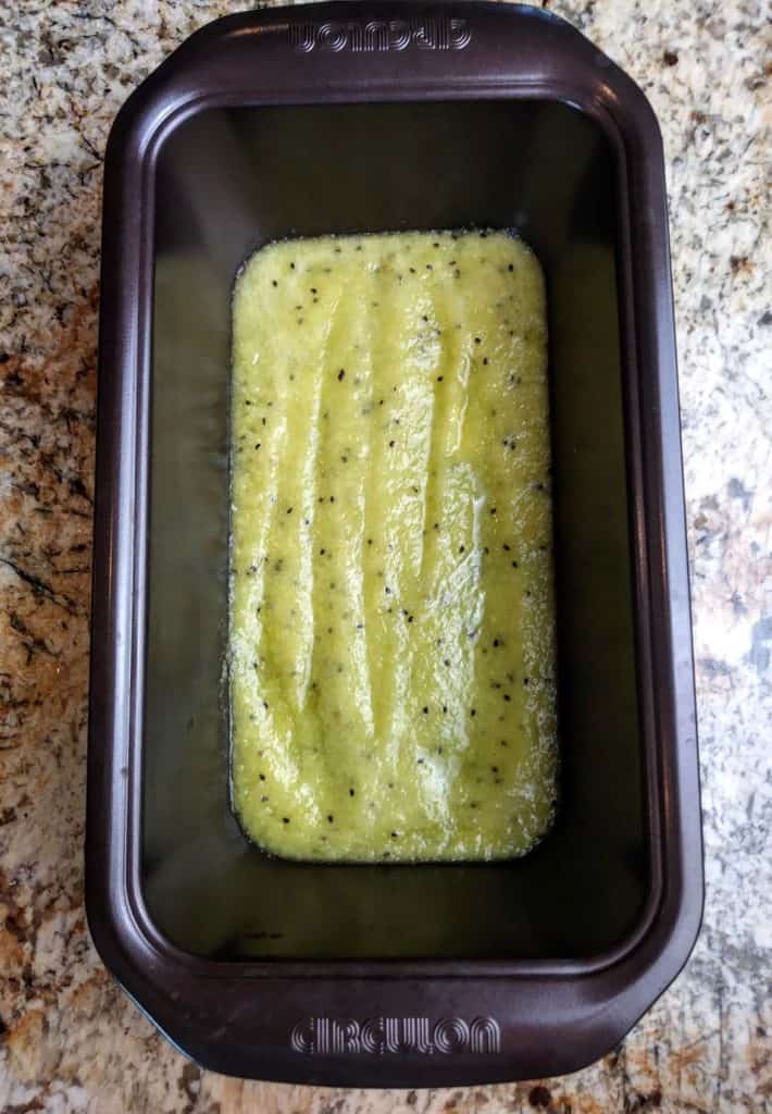kiwi pineapple sorbet in bread pan