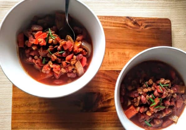 Easy Spicy Lentil Chili Instant Pot Recipe