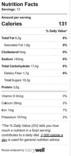 oatmeal date cookies nutrition label
