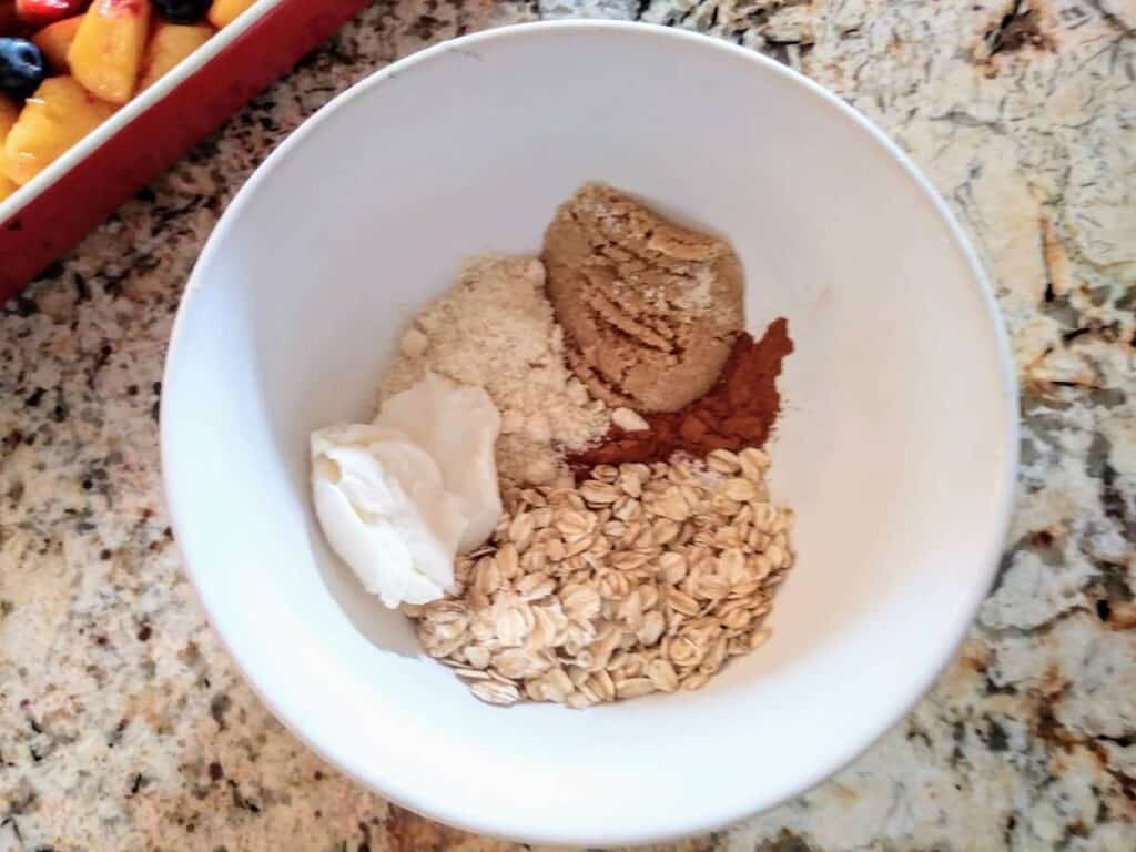 dry ingredients and vegan butter in bowl