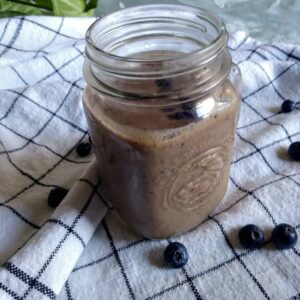 Blueberry Almond smoothie with blueberries