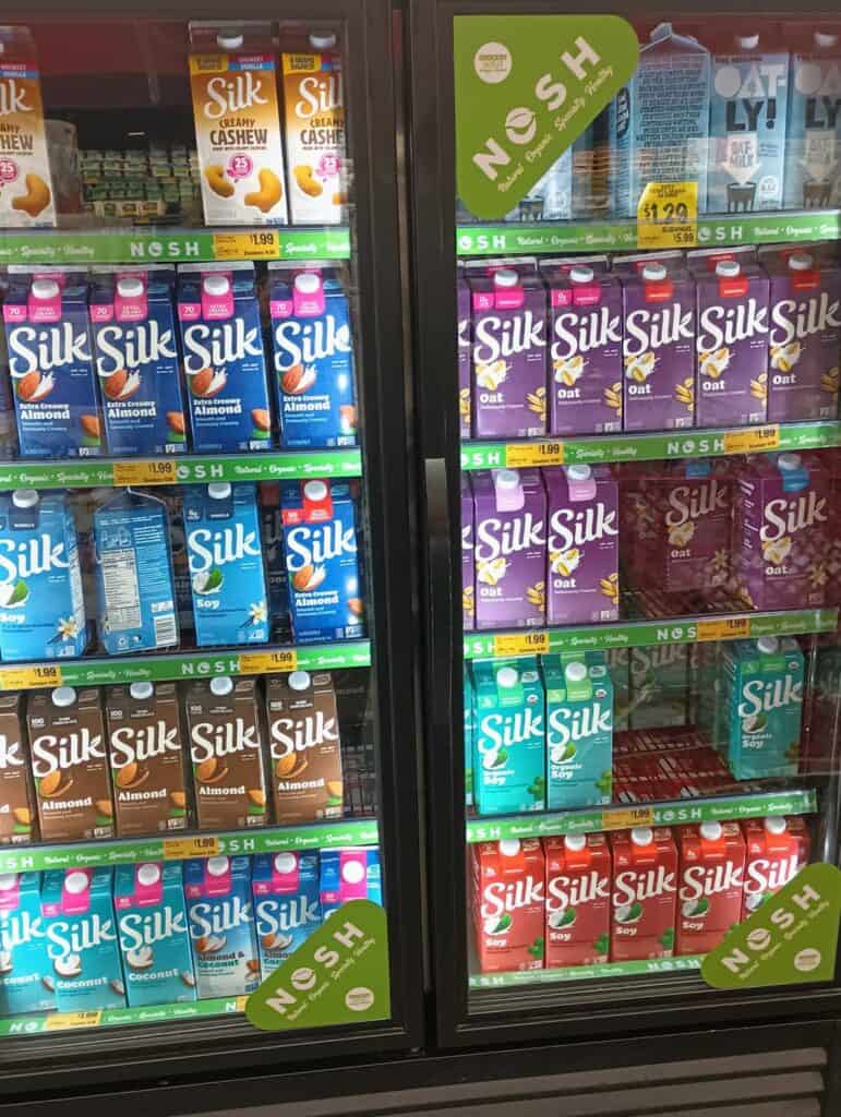 case of a variety of plant-based milks